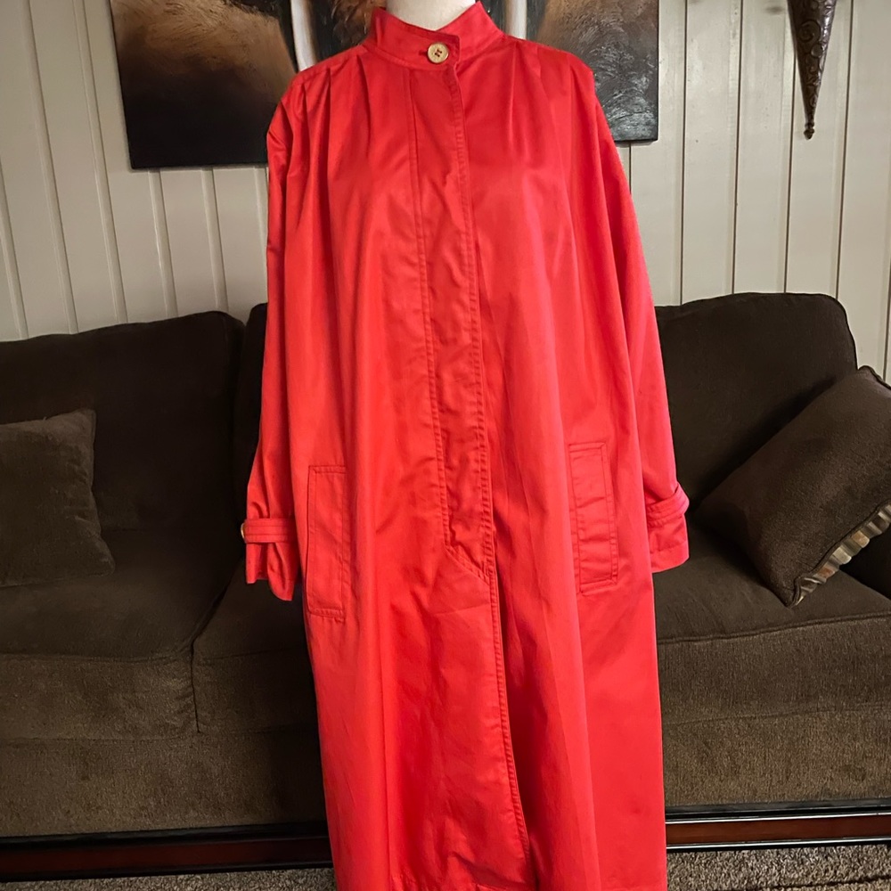 Zanobetti Firenze ~ Women’s X-Large ~ Vintage ~ Italy ~ Red ~ Trench Coat - Picture 16 of 16
